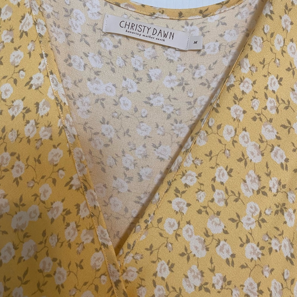 Christy Dawn Yellow Floral Midi Dress - Picture 4 of 4
